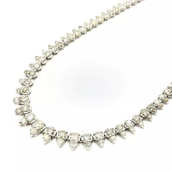 Platinum 1/10 CT Natural Diamond 16-18 Jewelry Necklace Diamond 10ct Platinum X K18 1316984